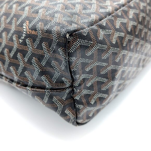 Goyard Goyardine Fidji Hobo Coated Canvas Black Leather Shoulder Bag - Picture 8 of 8